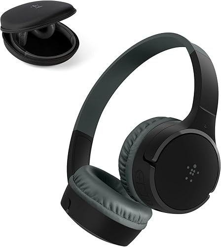 Belkin SOUNDFORM - Mini auriculares inalámbricos para niños con micrófono integrado, 30 horas de reproducción, Bluetooth 5.0 o conexión por cable,