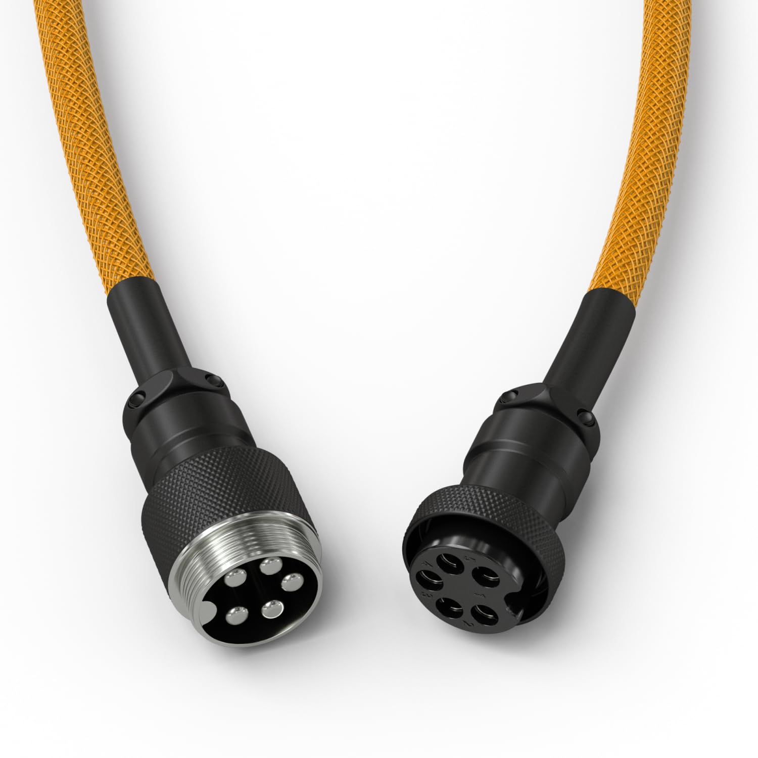 GLORIOUS Gaming - Cavo Spiralato Premium per Tastiere Gold, USB-A (PC) a USB-C (Tastiera) placcato oro, anti-intreccio, rivestimento intrecciato doppio, connettore aviator a 5 pin