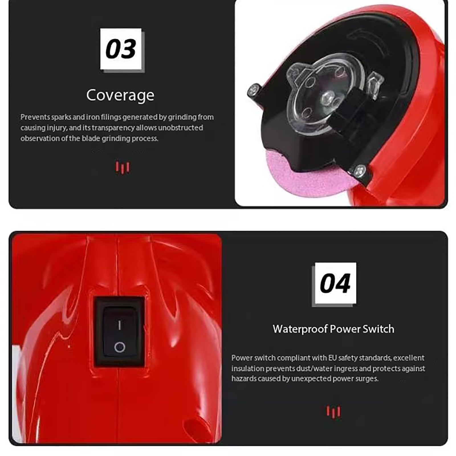 COYEUX Afilador De Motosierra Eléctrico De 250 W, Rectificadora De Cadena De Escritorio con Botón De Ajuste De Posicionamiento De Cadena, Ángulo Ajustable De 0-35 ° Y 7500 RPM, para Cadena De Sierra