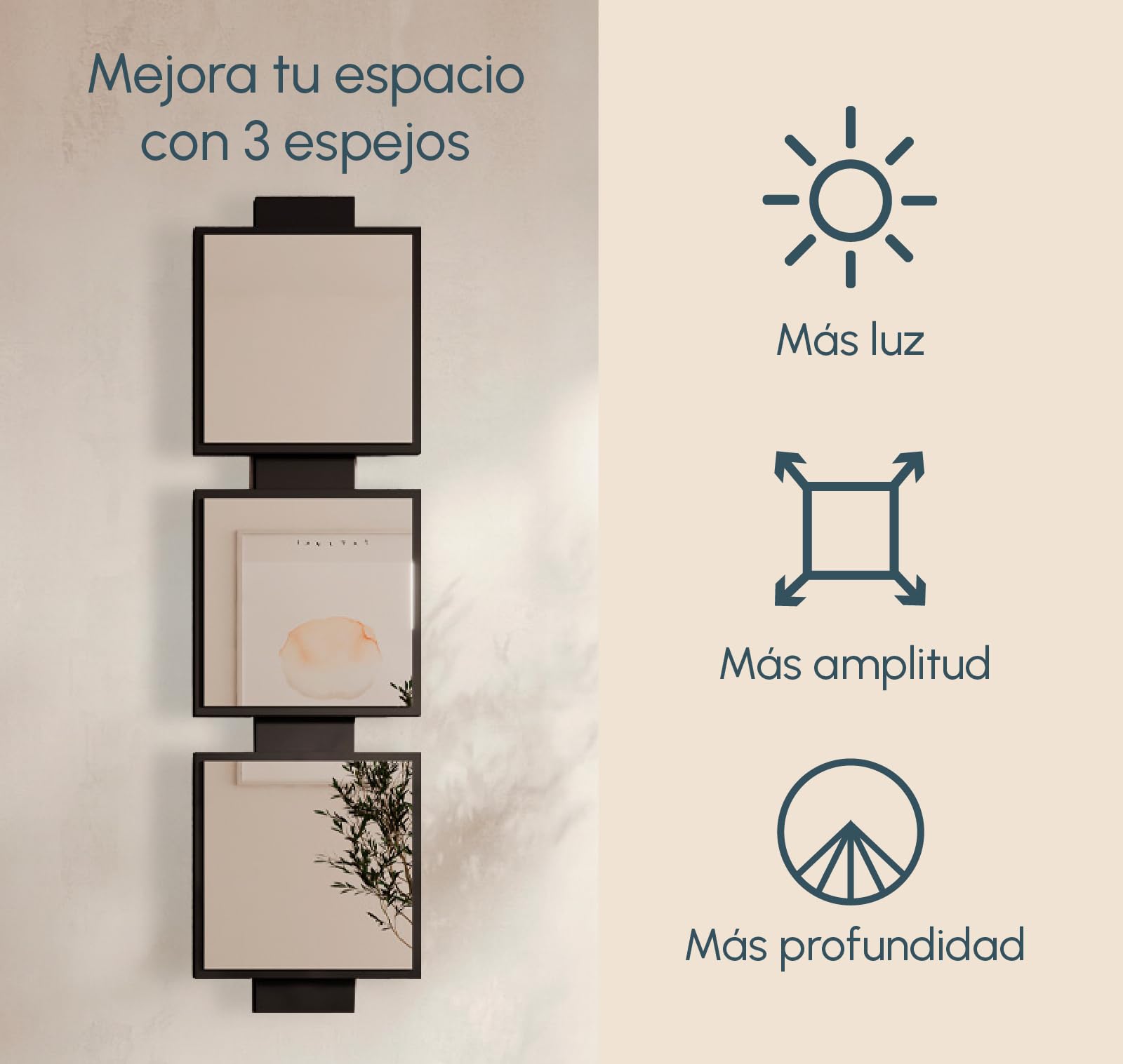 MB Muebles Bonitos | Recibidor Suspendido Neo con Espejo Modular y Cajón | Mueble de Entrada Flotante Moderno | Estante de Pasillo de Diseño | Melamina Mate | 99x145x29 cm | Color Negro