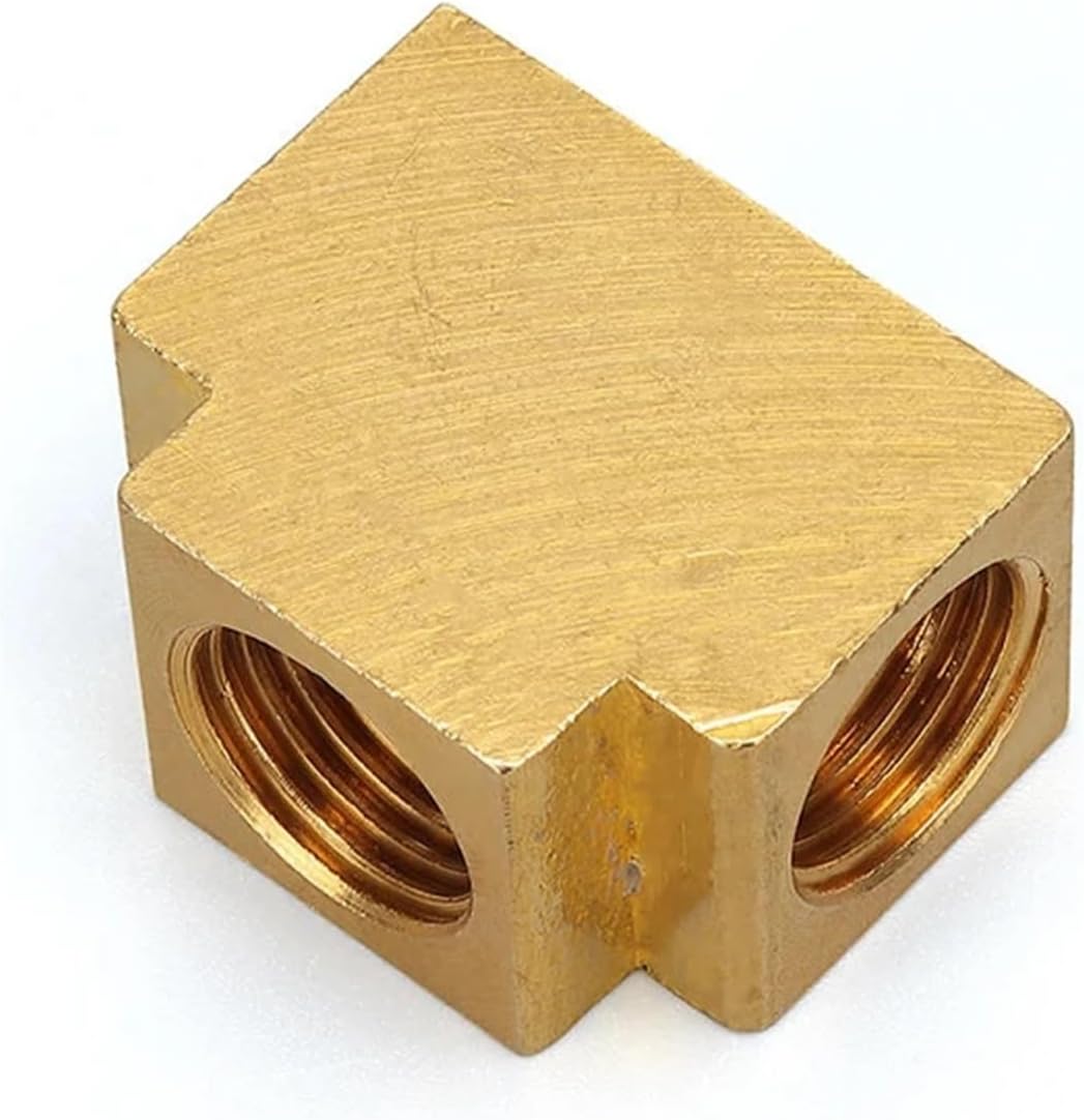 4 Ways 3 Ways Brass Pipe fittings Equal Female Connector 1/8" 1/4" 3/8" BSP Thread For Grease System hydraulic system (Color : A, Size : 1/8")