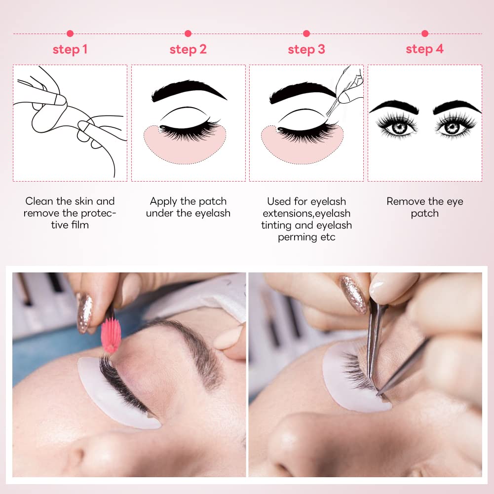 Lunamoon Eye Pads for Eyelash Extension Eyelash Pads U Pads for Eyelash Extension Pad Eyelash Pad Eyelash Colouring Pad Eyelash Lifting Pad Eye Gel Patch for Eyelash Extensions 50 works (U-Pink) - Image 4