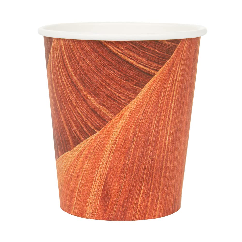 García de Pou 1000 Pezzi - Bicchieri Bevande Calde 1 Parete 'Arizona' 180 Ml 260 + 18 Pe G/M2 Ø7,2/5,3X7,8 Cm Marrone Cartoncino