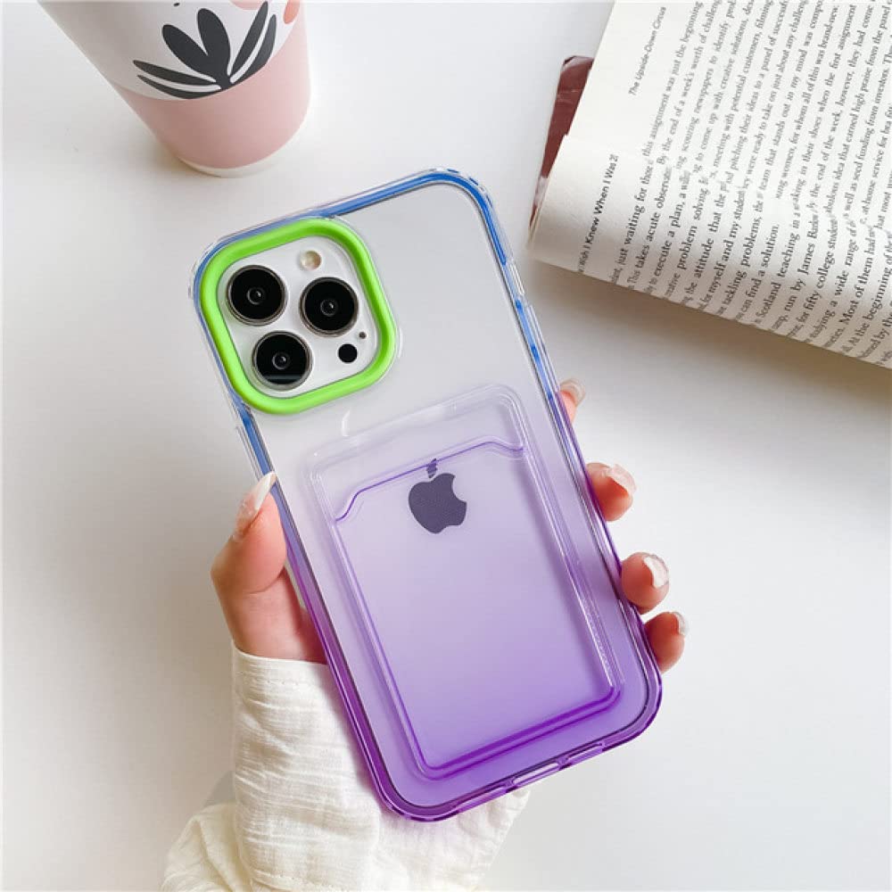 Coque silicone transparente avec fente carte pour iPhone XS Max dégradée - 6