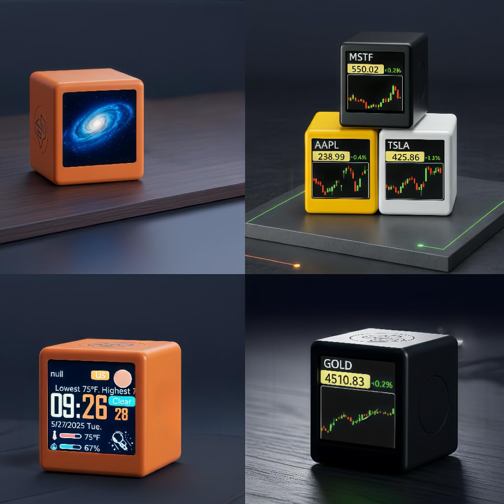Criptovalute in tempo reale, azioni statunitensi e display oro con meteo, orologio e foto, regalo creativo per marito, fidanzato o donne