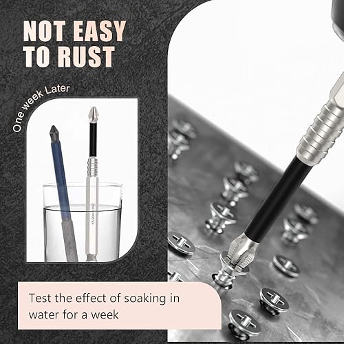 Miniatura 7 de 14 puntas de destornillador magnéticas mejoradas, 2024 nuevas puntas D1 antideslizantes y a prueba de golpes con puntas de destornillador, juego de