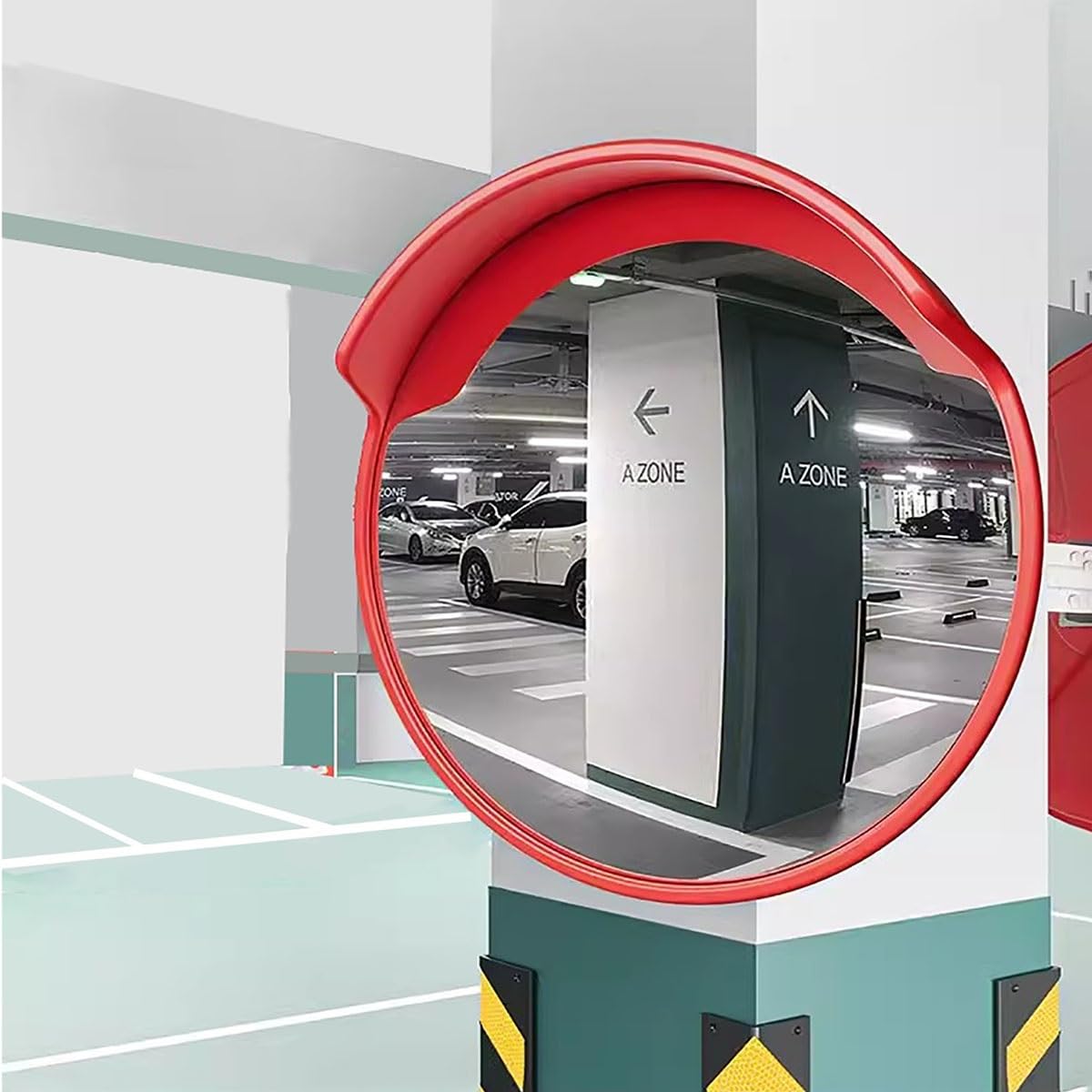 Miroir Convexe Miroir De Sécurité Convexe Extérieur/Rétroviseur D'allée, Miroir d'angle pour Parking, Magasin, Rétroviseur d'angle Mort en Plastique(Dia-24in/60cm)