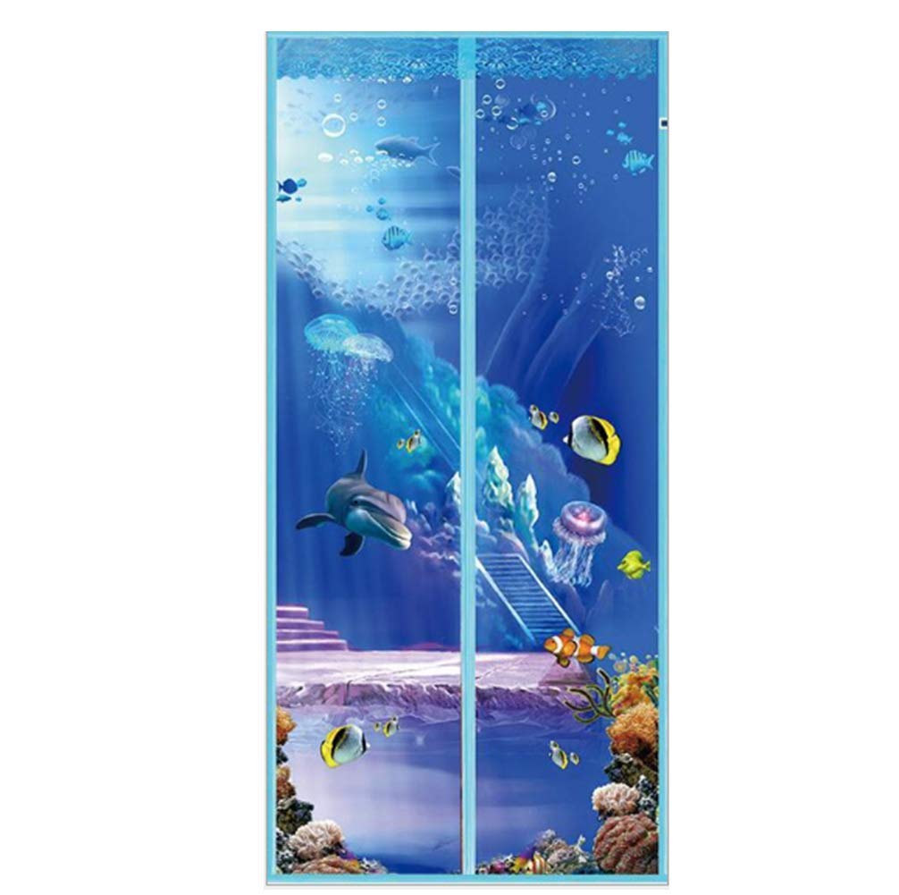 Dadaa Clear Fly Screen Door Insect Screen Mesh Curtain For Keeping Out Flies Automatically Shut Door Curtain (90X210cm)
