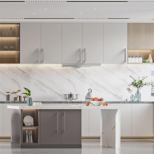 Miniatura 4 de Asidrama Paquete de 10 tiradores de gabinete de níquel satinado cepillado de 7 pulgadas (6.969 in) manijas moleteadas para gabinetes de cocina,