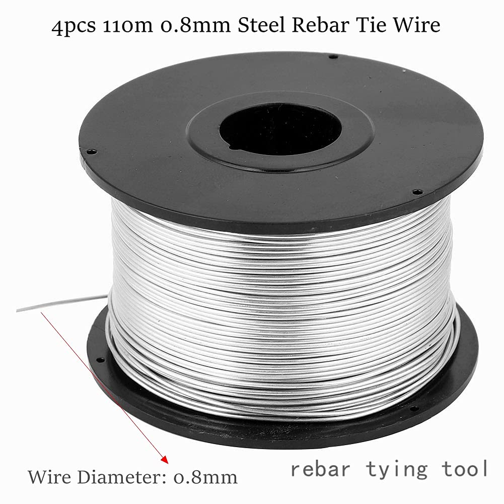 Filo di acciaio 110 m 0,8 mm per legatrice automatica cemento armato 4 pezzi