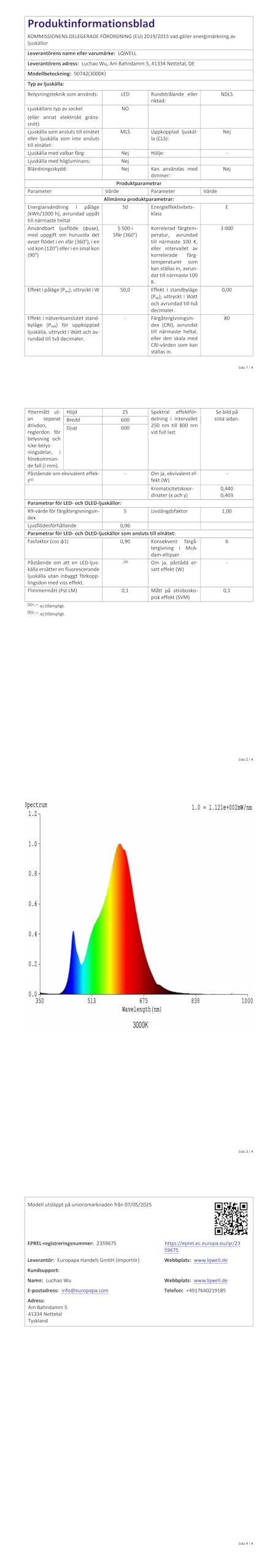 LQWELL® Plafoniera a LED, lampada da bagno impermeabile IP44, rotonda, piatta, 50W 3000K, 5500LM, moderna, semplice e sottile, per soggiorno, bagno, cucina, balcone, cantina, 600 x 25 mm