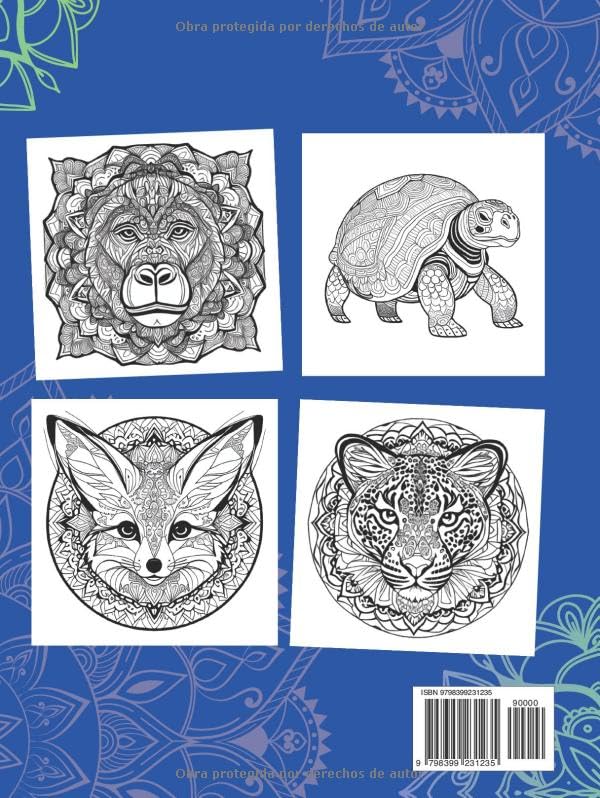 Miniatura 2 de Mandala, Libro Para Colorear Para Adultos, Animales Salvajes, 50 Modelos Animales Salvajes, 50 Modelos (Spanish Edition)