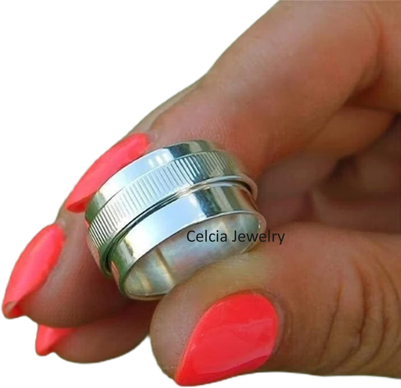 Natural 925 Sterling Silver Spinner Ring, Unisex Band Ring, Perfect Ring, Outstanding Ring, Meditation Ring, Fidget Ring, Worry Ring, Victorian Ring, Mothers Day Gifts Ring (US Ring size 4)