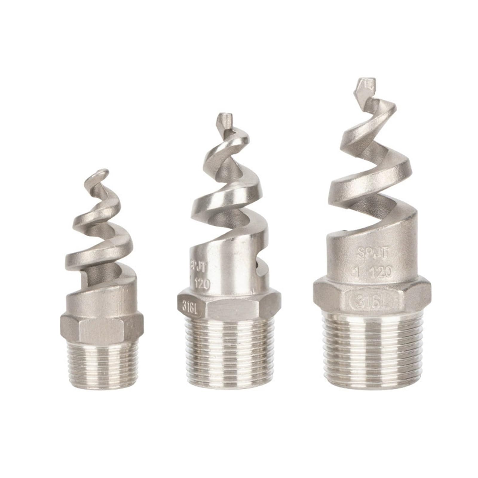 Evwgnpqrv Men's 46024 Full Cone Spiral Nozzles, Spiral Cone Spray Nozzle 1/2-1 Inch Silver Cooling Tower Suppression(46024)