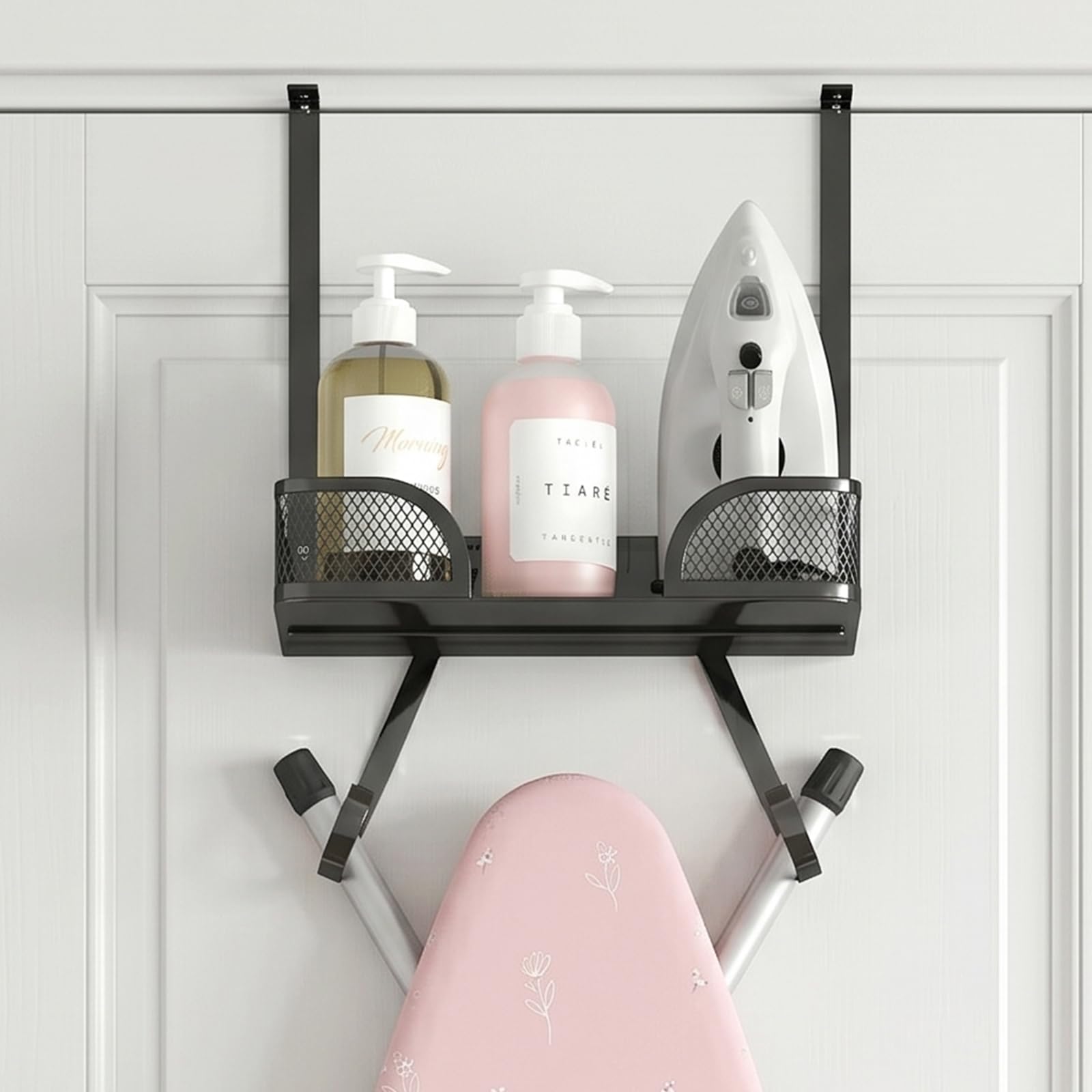 XIAOGE HOME Ironing Board Hanger with Removable Hooks for Laundry Room