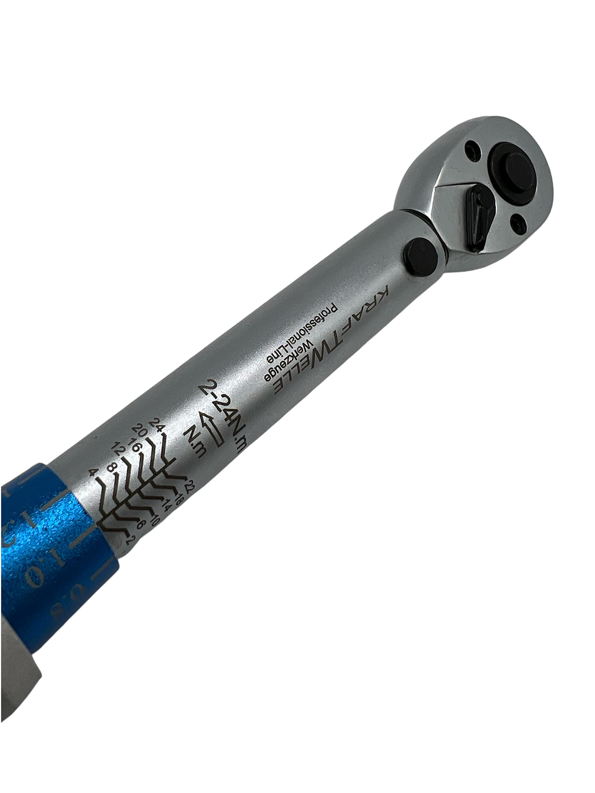 Kraftwelle Drehmomentschlüssel Set Fahrrad & Motorrad 1/4 Zoll Antrieb mit Umschaltknarre, Verlängerung, Messbereich 2-24 NM Präzisionswerkzeug inkl. Hex & Torx und PH Bits matte Optik Profi Werkzeug