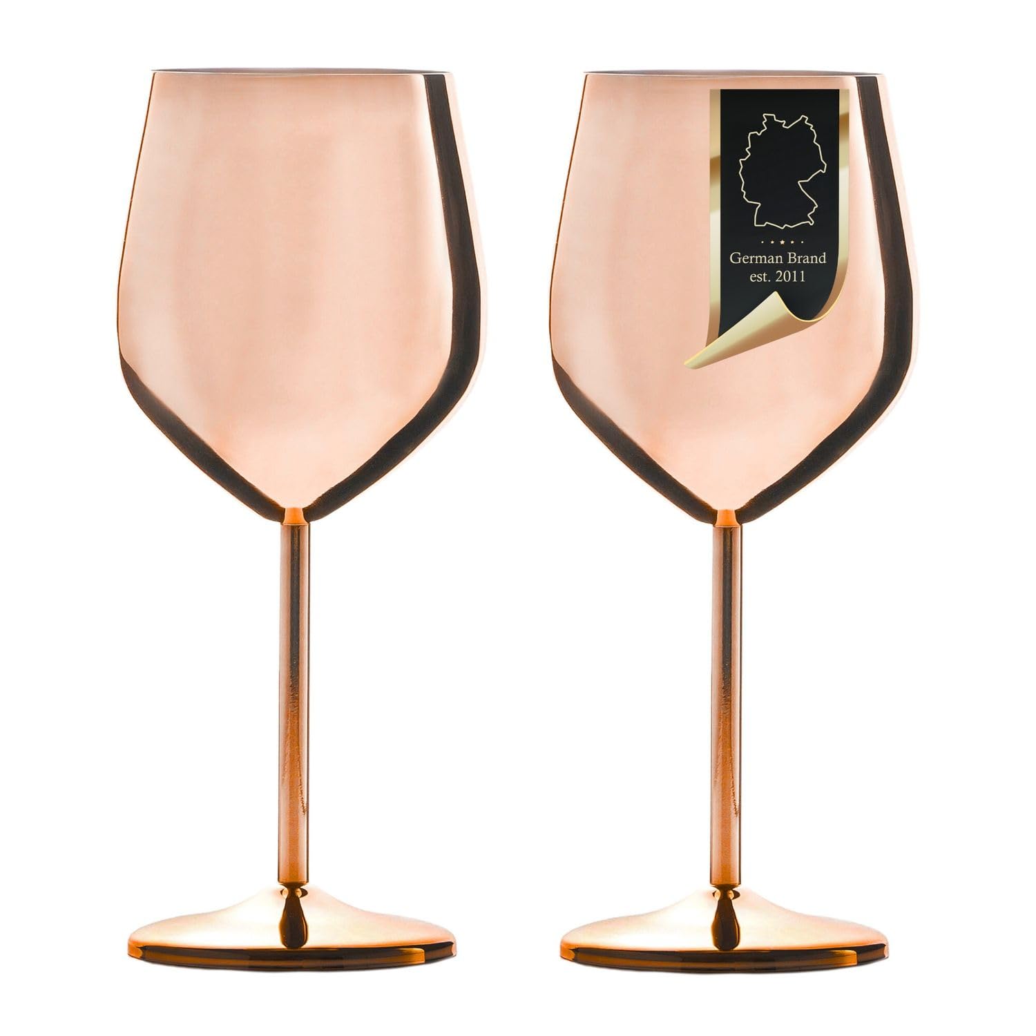 Verres à vin incassables 400 ml couleur Or Rose pour vos pique-niques et soirées en terrasse