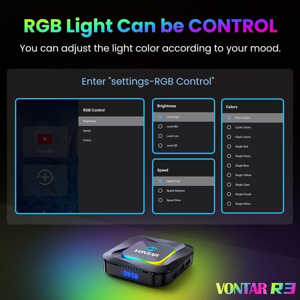 CHROX Android 13.0 TV Box, Vontar R3 Set Top Box RK3528 Quad Core CPU MALI-G31 MP2 GPU H.265 Décodage 2,4g / 5g WiFi 10 / 100M DLAN Smart TV Box Box,4gb+32gb
