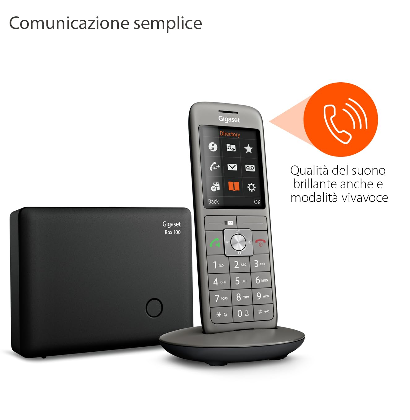 Gigaset CL660 Telefono Cordless con Vivavoce, Display a Colori, Nero | Collegabile al PC tramite micro USB, [Versione Italiana]