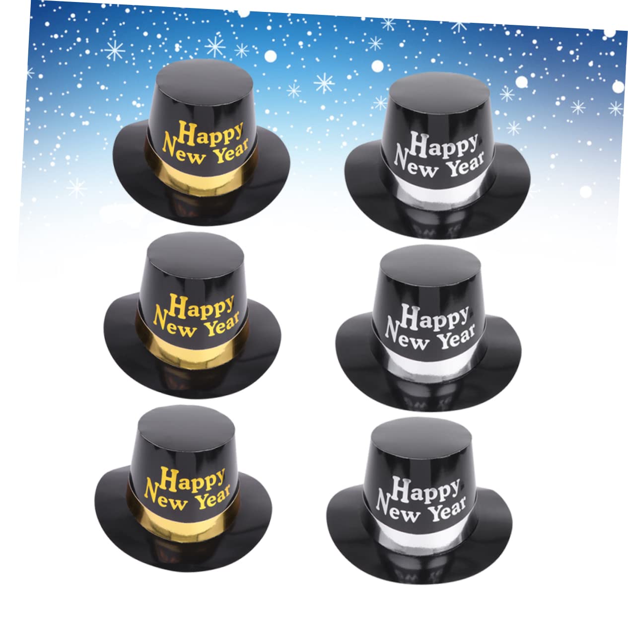 LABRIMP 2 Sets Silvester-partyhüte Festliche Kopfbedeckungen Aus Papier Silvester-zylinder Weich Und Bequem [farboption] 6 Stück * 2