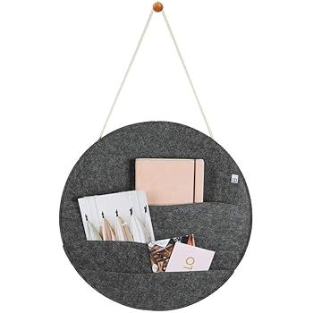 mDesign Hängekorb mit 6 Haken – kompakte Briefablage mit Schlüsselhaken