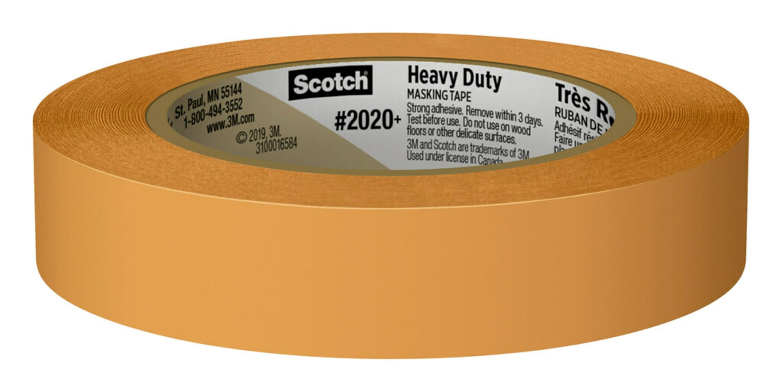 3M Scotch 2020+ Cinta de enmascarar de alta resistencia: 0.94 in x 60 yds. (naranja) / 9-paquete