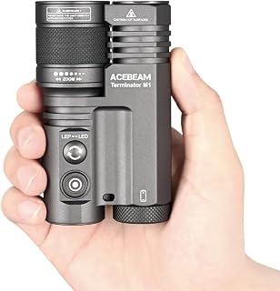 ACEBEAM LED & Zoomable LEP Flashlight, Terminator M1 Limited Edition 1750 Yards Ultra Long Throw 3500 Lumens Bright Flashlights Spotlight Floodlight Dual Light Sources for Hunting, Search and Rescue