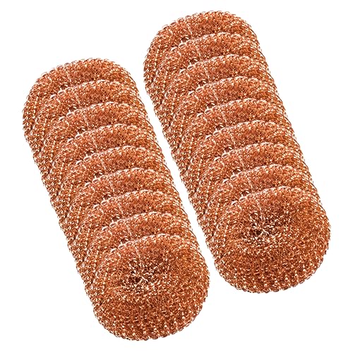 HomeShopa Copper Scouring Pad, 18-Pack Spiral Scrubber, Long-Lasting for Cleaning Dirt, Grease & Grime, Heavy-Duty Kitchen Pots and Pans