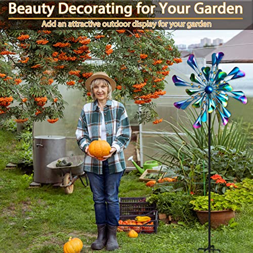 Wind Spinners For Yard And Garden-Large Magic Metal Windmill With Dual Direction,79In Colorful Kinetic Wind Sculptures & Spinners Spins Smoothly In Wind For Patio Lawn Outdoor Decor #TOP2