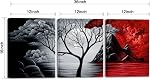 Wieco Art - L'arbre nuageux 3 Pièce moderne Giclee Canvas Imprimés Artwork abstrait Seascape Peintures Reproduction Sea Beach Pictures sur Toile Wall Art pour Salon Chambre à coucher Accueil Décorations