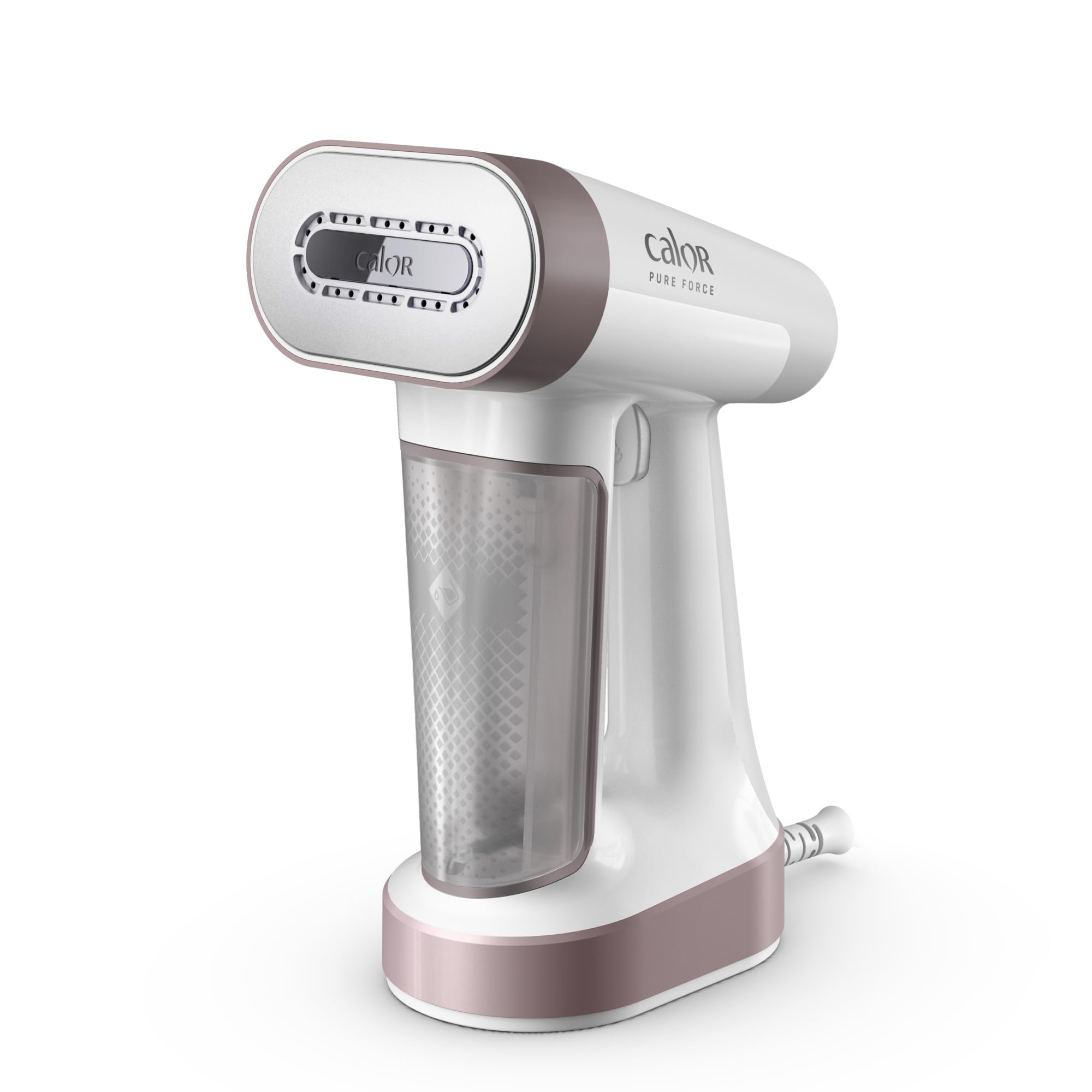 Calor Pure Force 2en1, Défroisseur à main et fer à repasser, Utilisation verticale/​horizontale,​1800W, 35g/​min, Prêt en 25s, Autonomie 12min, DT8720C0, Rose Métallisé/​Blanc Neige