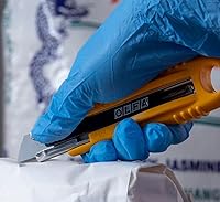 Vista 7 de OLFA Cuchillo utilitario de seguridad auto-retráctil (SK-4) – Cortador de caja semiautomático multiusos con hoja autoretráctil y mango