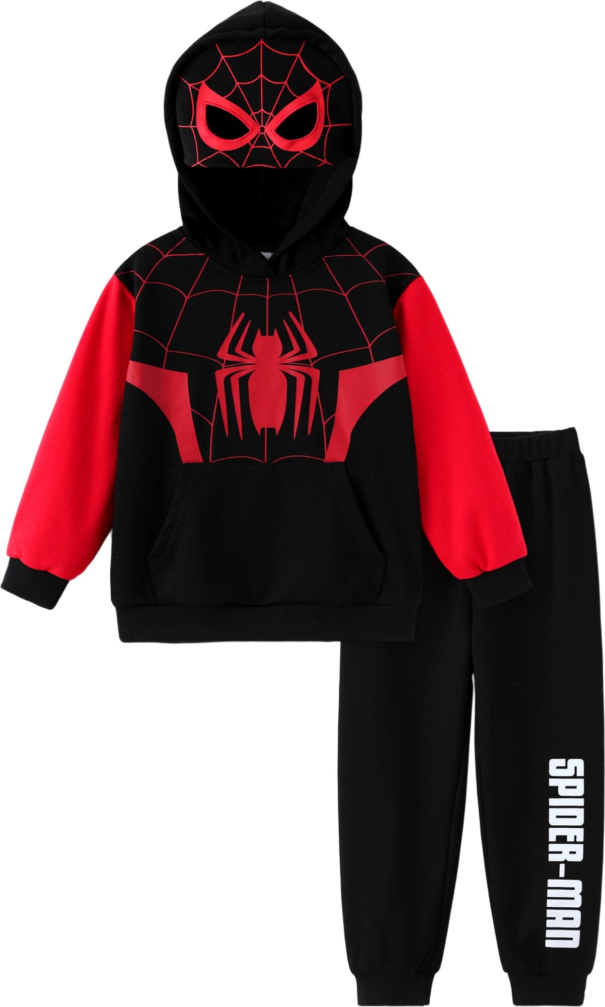 Marvel Costume cosplay Spiderman Avengers 2 pezzi tasca felpa con cappuccio e pantaloni Hulk con cappuccio Venom Capitan America abbigliamento bambino 2-9 anni