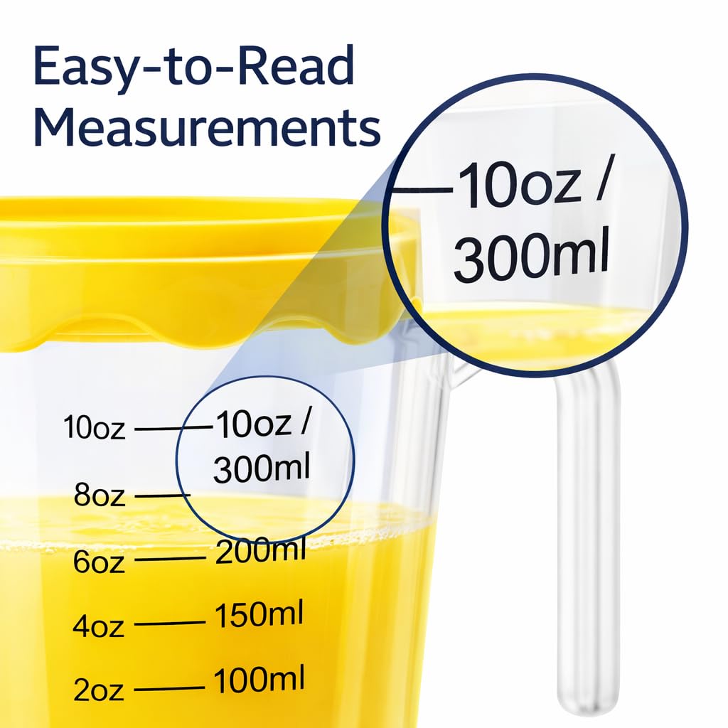 Exprimidor y exprimidor de limón y lima y exprimidor de exprimir y colar cantidades medidas exprimir a mano Esprimidor exprimidor manual de jugo con asa 1 taza de medición 250 ml sin BPA