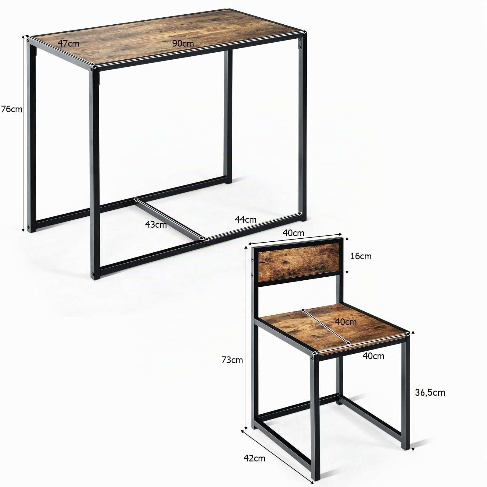 GIANTEX Set di Tavolo da Bar da 3 Pezzi, Set 3 Pezzi con 2 Sedie e Tavolo, Piccolo Tavolo da Cucina per 2 Persone, Tavolo da Bistrò, 3 Colori