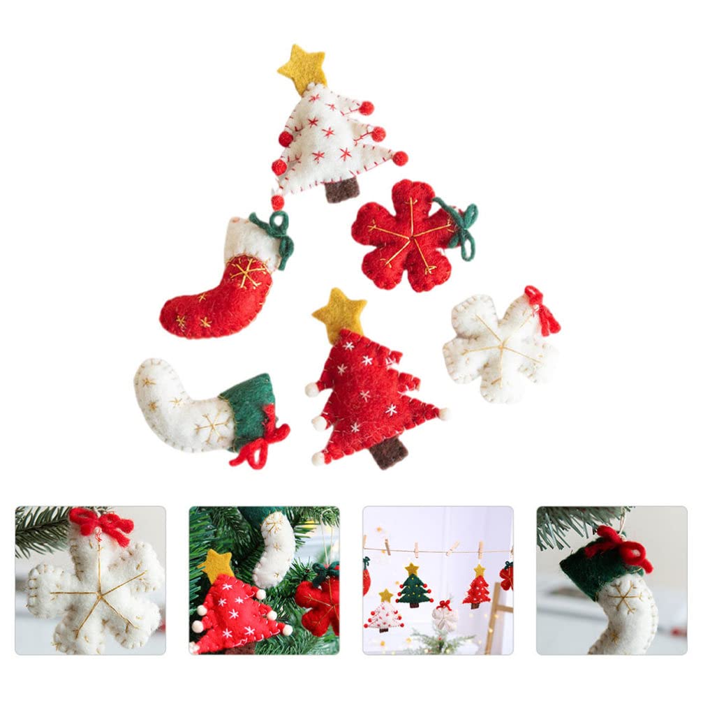 6 Pezzi Ciondolo in Feltro Di Lana Cartellini Natalizi Appesi Ornamenti Di Calzini Dell'albero Di Natale Decorazioni Natalizie Babbo Natale Home Decor Provato 3d Manuale