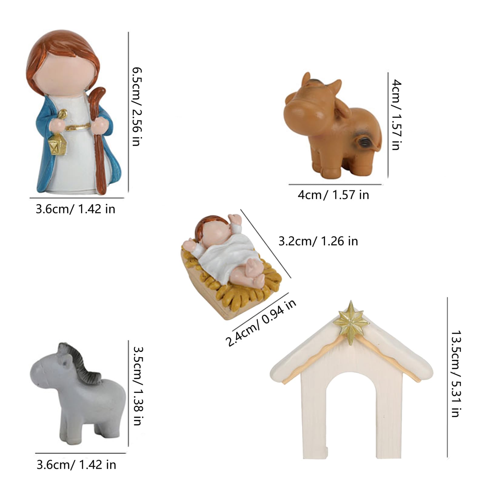 Stabile statua della natività per decorazione della tavola di Natale