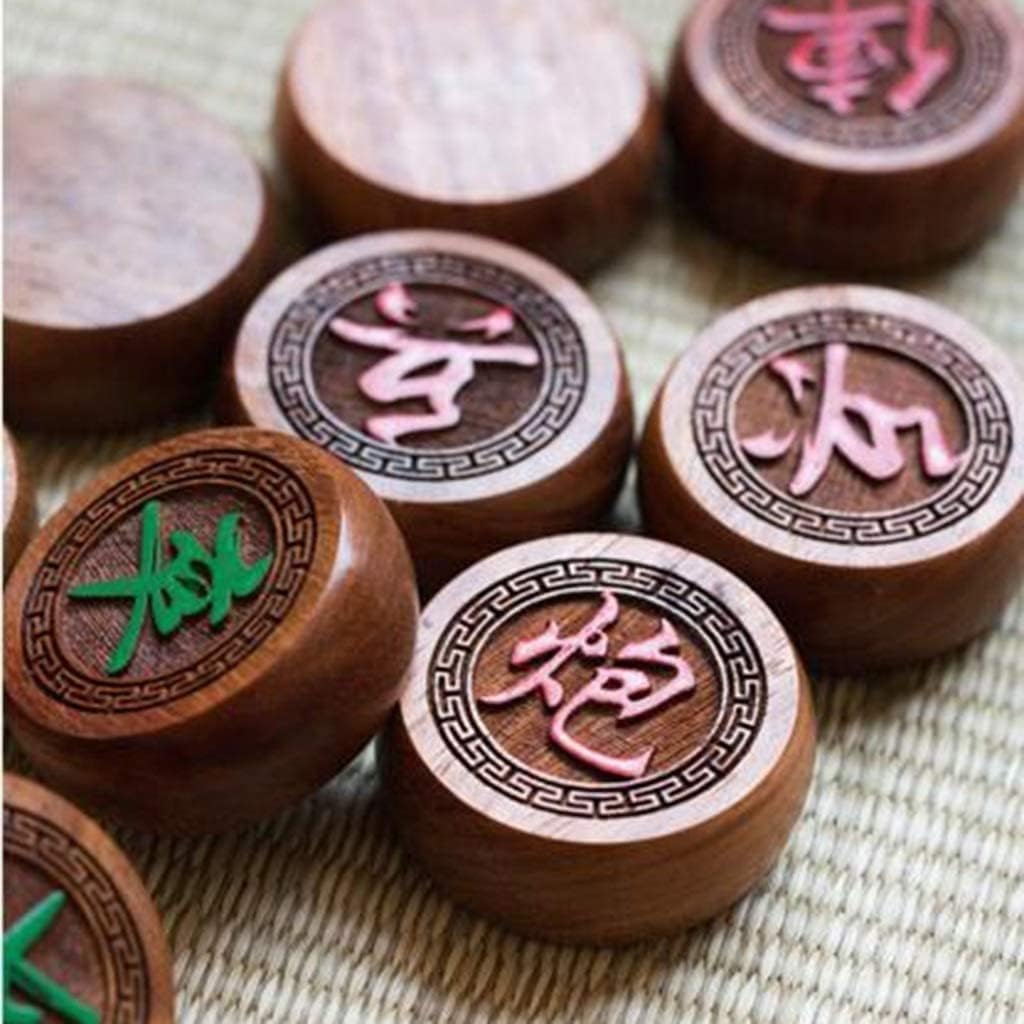 Chinese Chess (Xiangqi) Travel Set,Foldable Board Xiangqi Portable Chinese Chess Game Set (Color : Black, Size : 59 * 64 * 2.5cm)