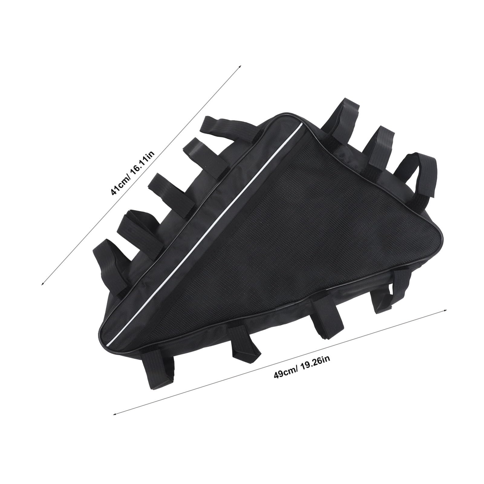 POPETPOP Borsa Triangolare per Telaio Bici 693-3 Grande in Oxford Nero | Resistente alle Intemperie, per Camping e Ciclismo, Capienza Ampia, Installazione Semplice