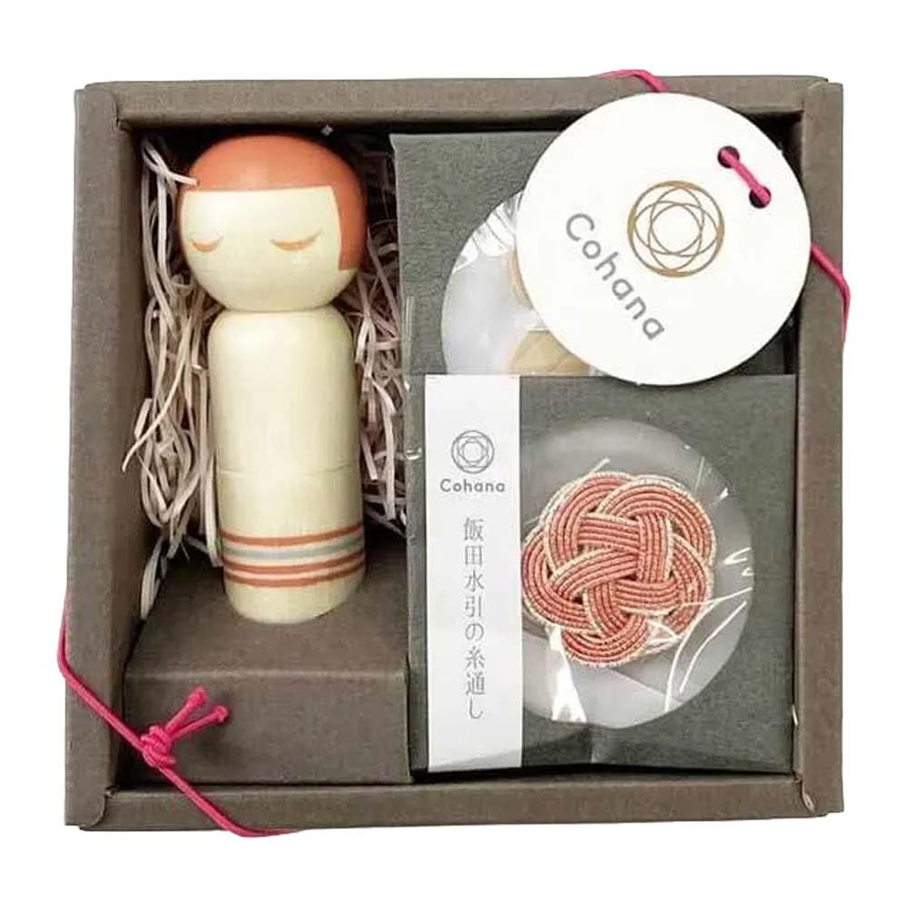 Cohana Pink Kokeshi Doll Pincushion 1 Piece Wooden Craft Accessory For Sewing