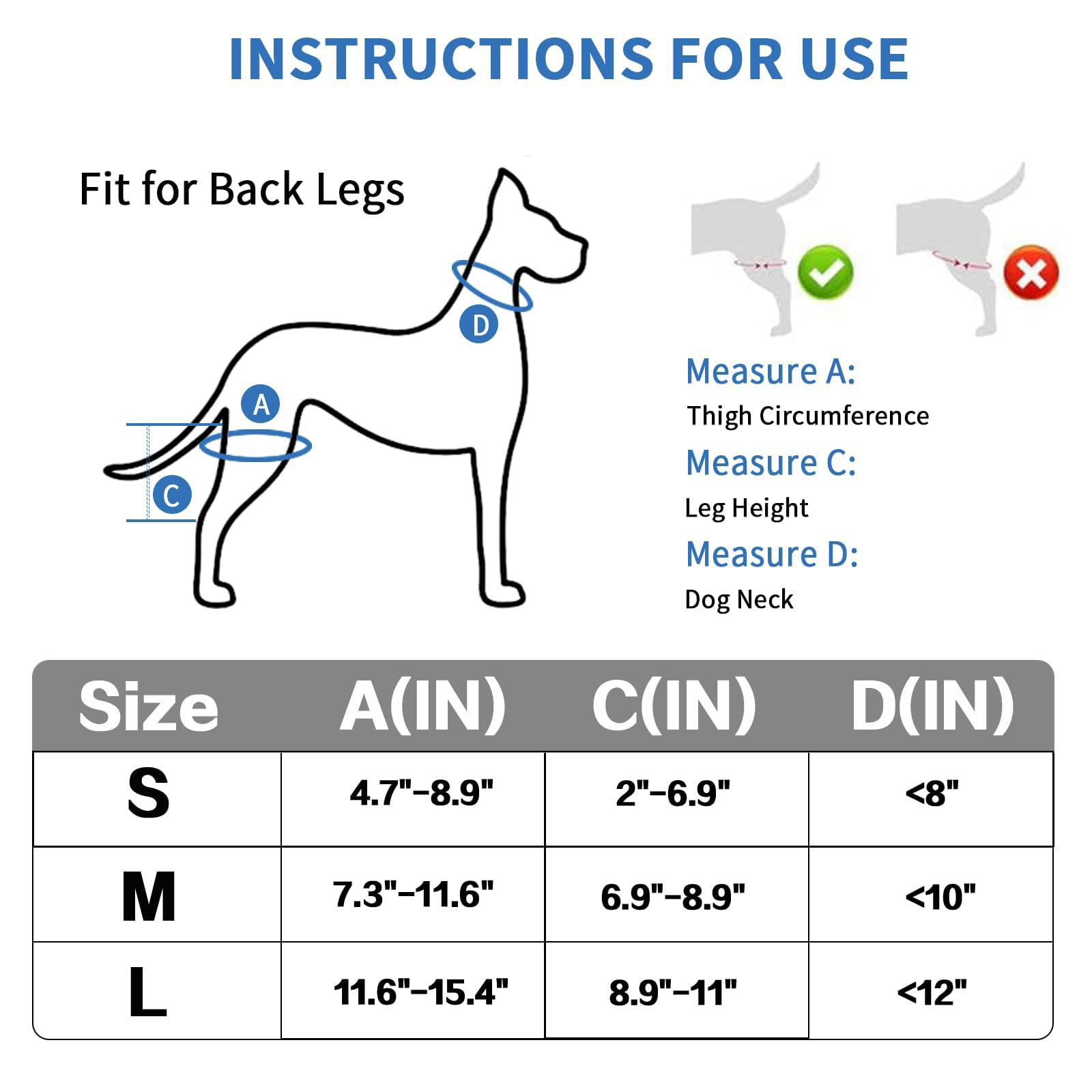 Tutore per cani per gamba posteriore e gamba del cane, supporto per la riabilitazione e il recupero post-operatorio (S)