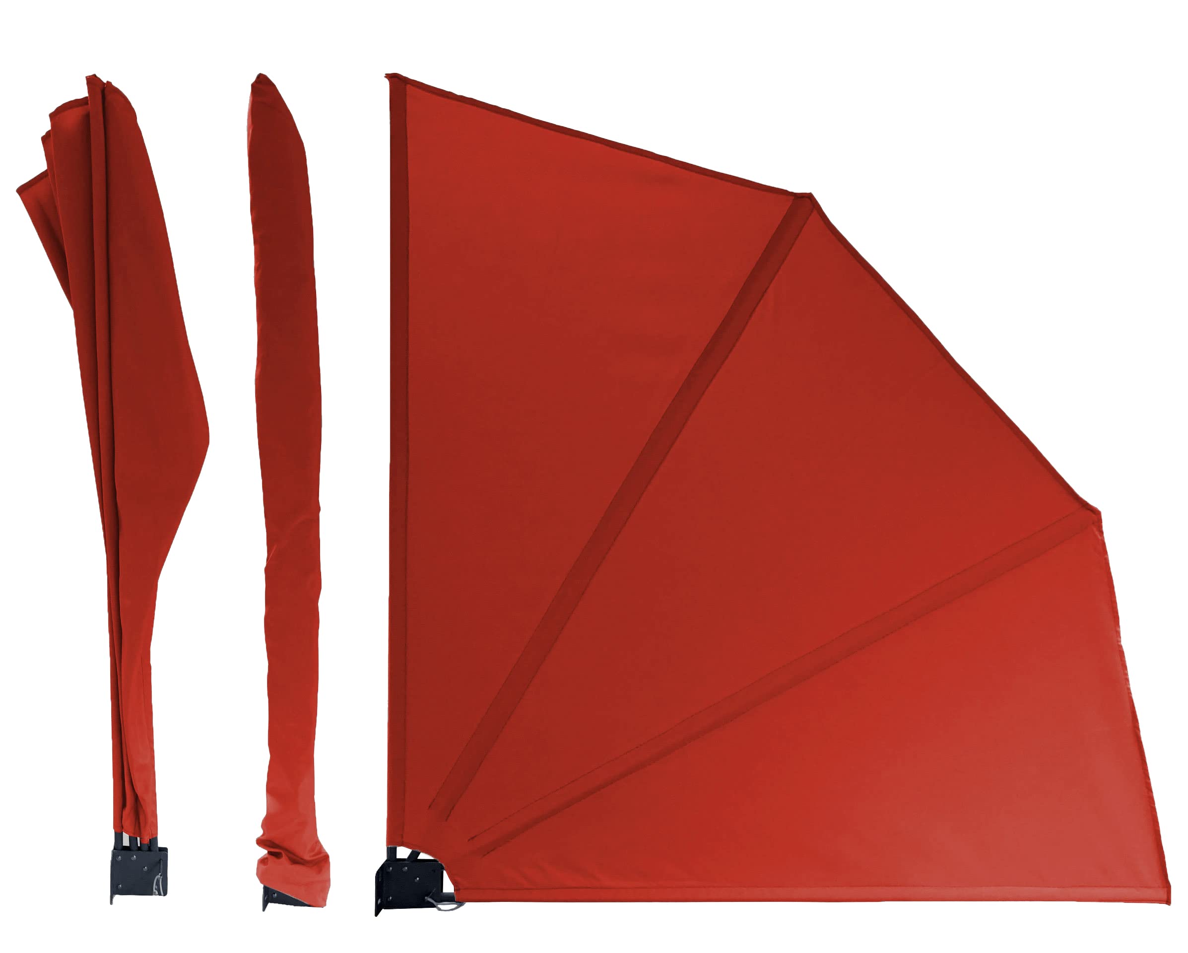 Quick Star - Paravento per balcone, 115 x 115 cm, 2 pezzi, colore: Rosso/Arancione RAL 2001