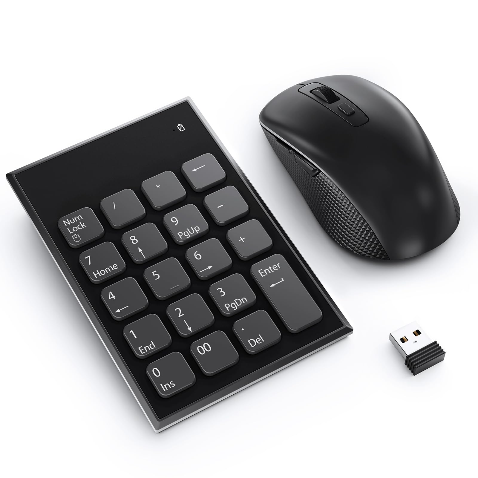 Wireless Number Pad and Mouse Combo, 19 Key USB Keypad and 3 Adjustable DPI Silent Mouse, 2.4GHz Ultra Slim Keypad for Laptop, PC, Desktop, Notebook – One USB Receiver, Portable and Lightweight-picture-13