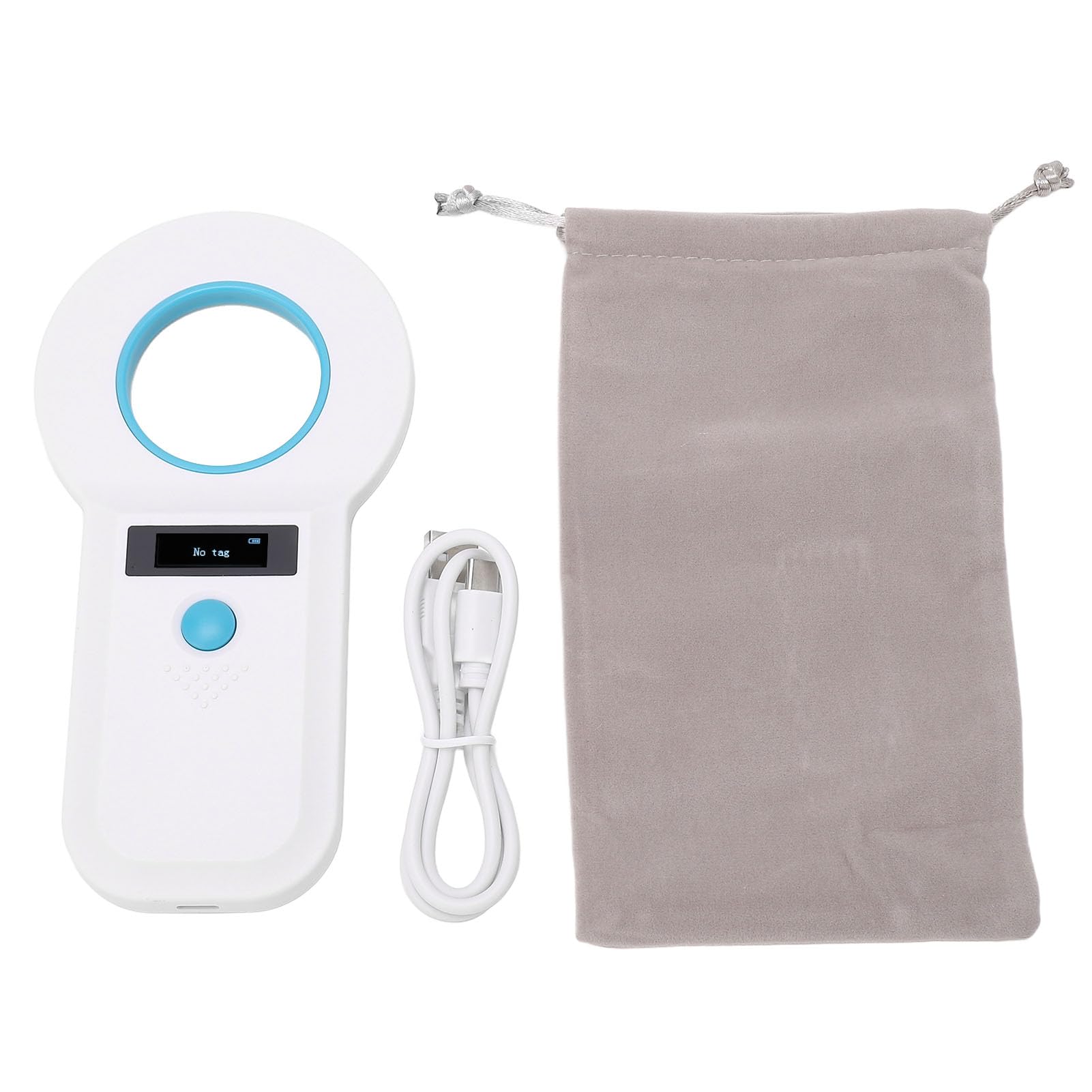 Scanner de Lecteur de Puces pour Animaux de Compagnie, Scanner D'identification de Puce RFID pour Animaux de Compagnie avec Stockage de Données de 128 Enregistrements, Scanner