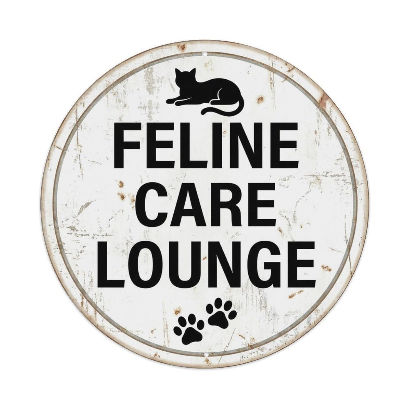 Vintage Feline Care Lounge Decor Metal Tin Sign