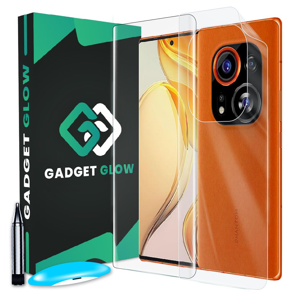 Gadget Glow Tempered Glass for Tecno Phantom X2 Pro 5G with Edge to Edge Full Screen Coverage and Easy UV Glue Installation Kit and Back Nano Membrane (B0CXY28BZP) Amazon Price History, Amazon Price Tracker