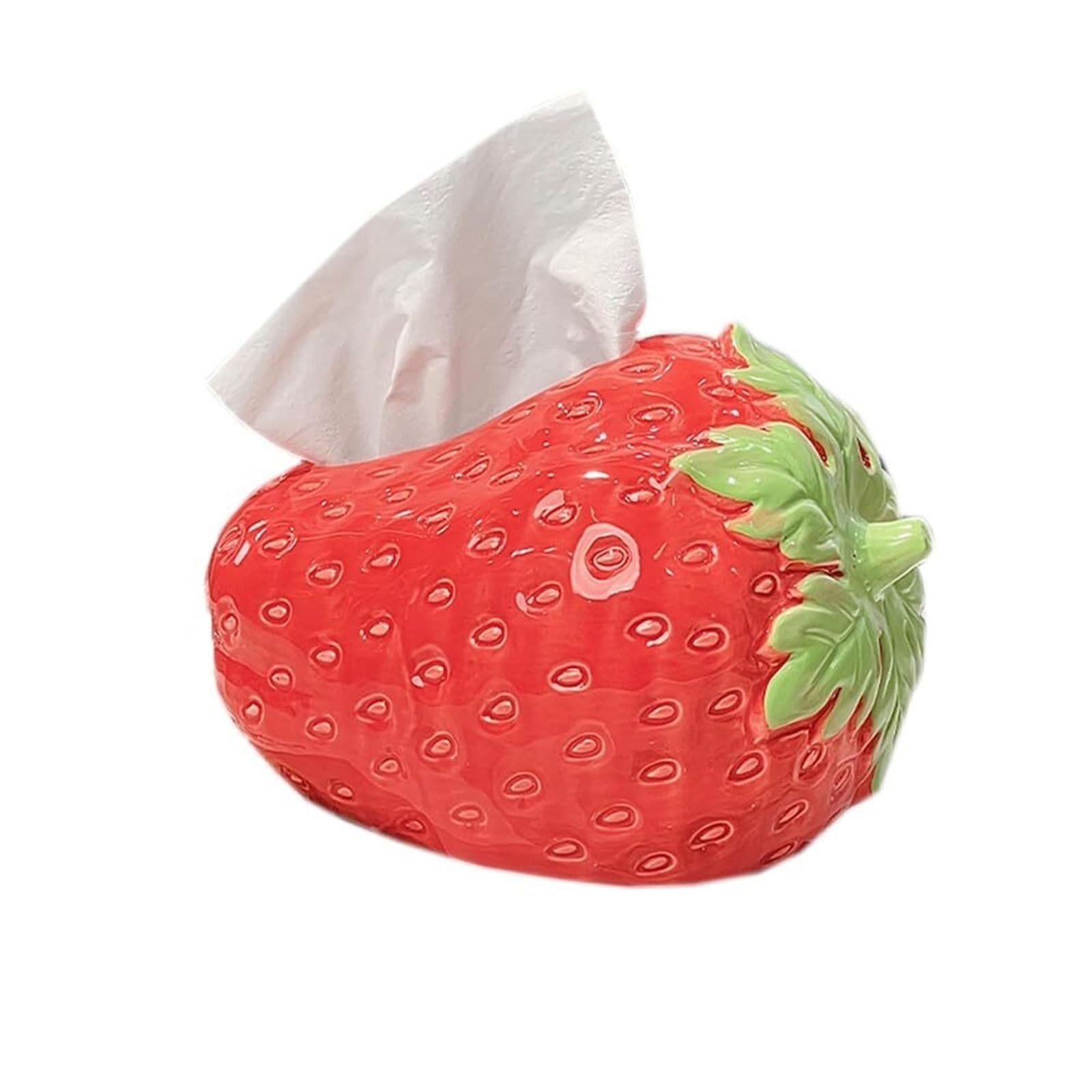 Tissue Dispenser Box Box Cover Cute Strawberry Tissue Holder Creative Facial Napkin Case Organizer Apartment Must Haves(Red)