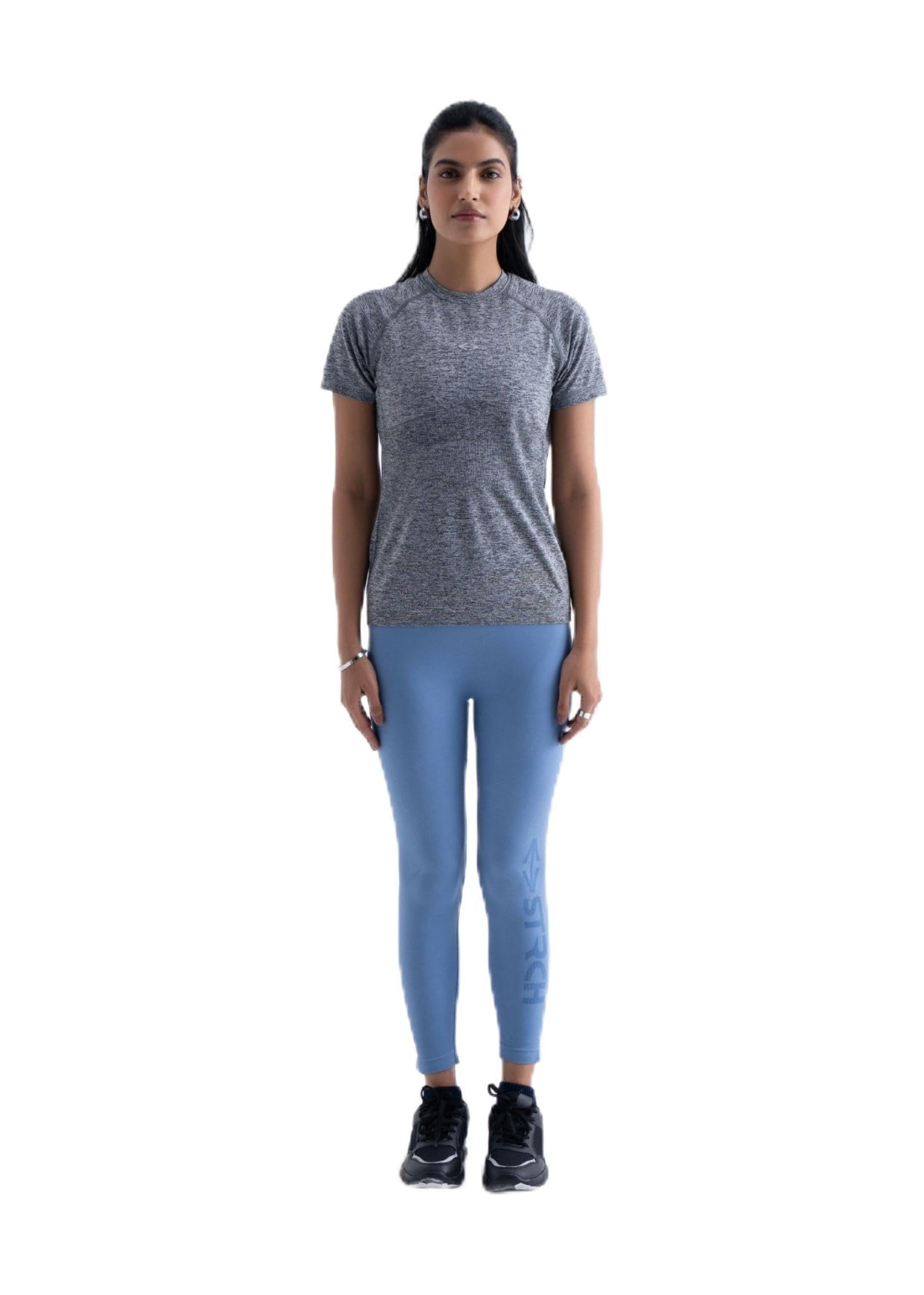 Women's Regular Fit Activewear T-Shirt | Round Neck Half Sleeve Gym Top | Stretch Workout T-Shirt for Yoga, Running & Training | Regular Length-image-15