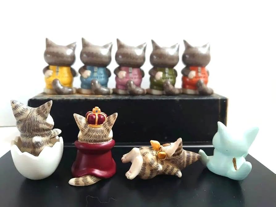 陶器製猫フィギュア わちふぃーるど 猫のダヤン お菓子なお茶会フィギュア わちふぃーるど ダヤン