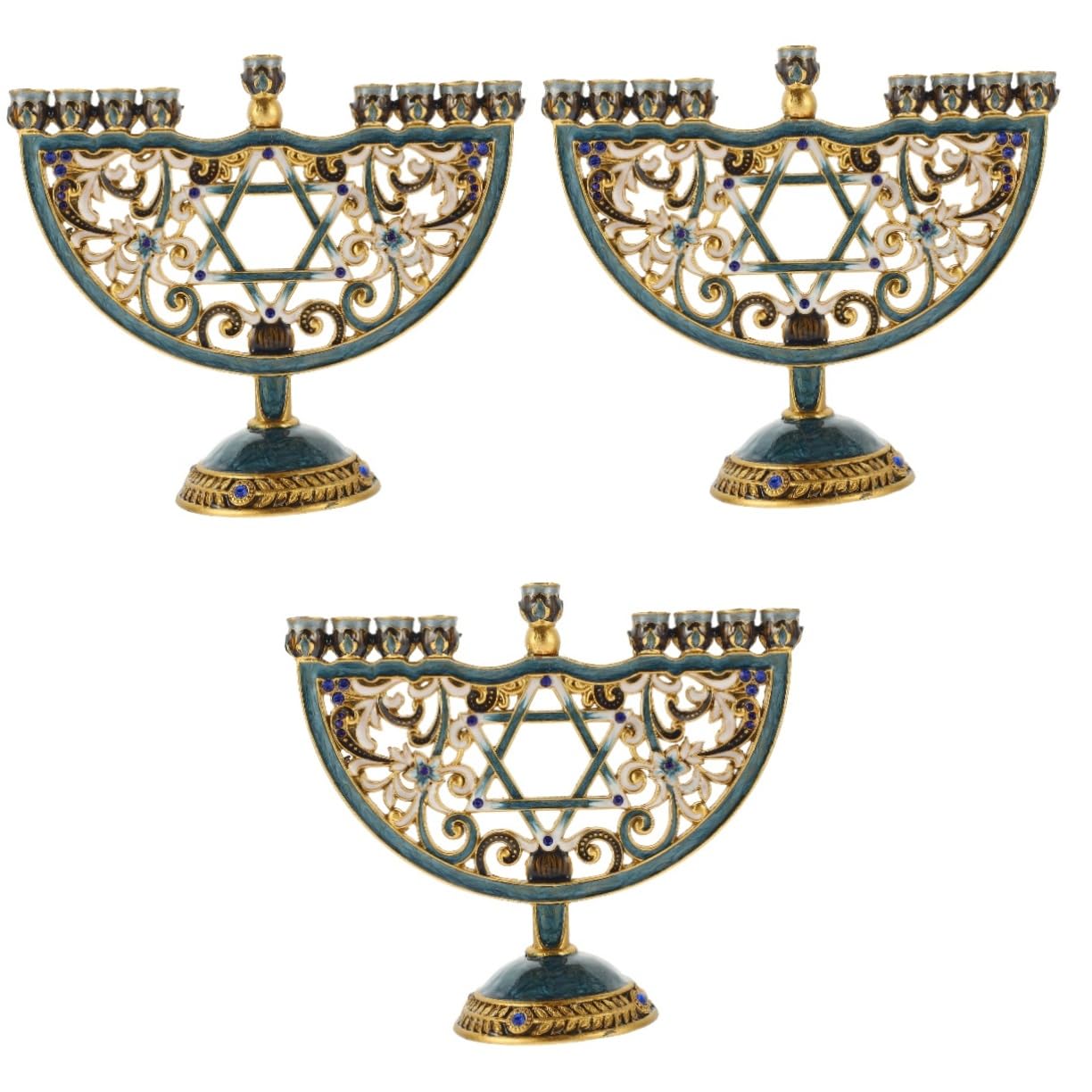 Chandelier hanouka bougeoir Hanukkah en métal pour table